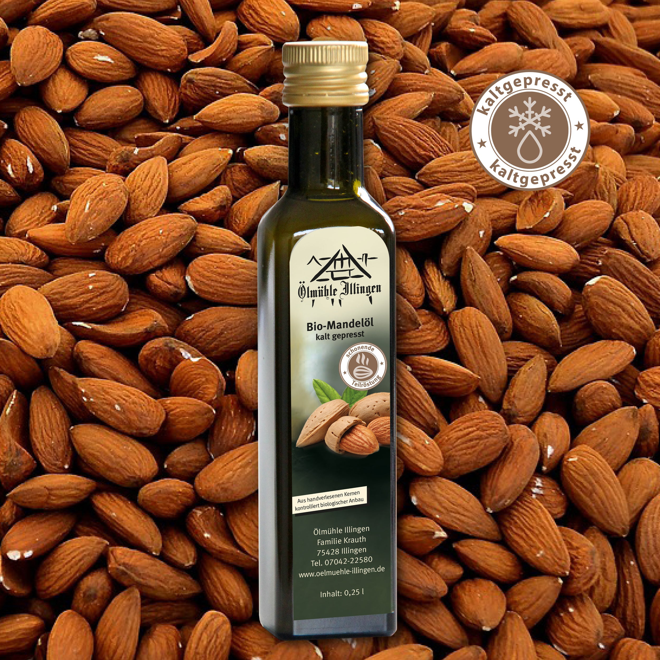 Bio-Mandelöl mit schonender Teilröstung